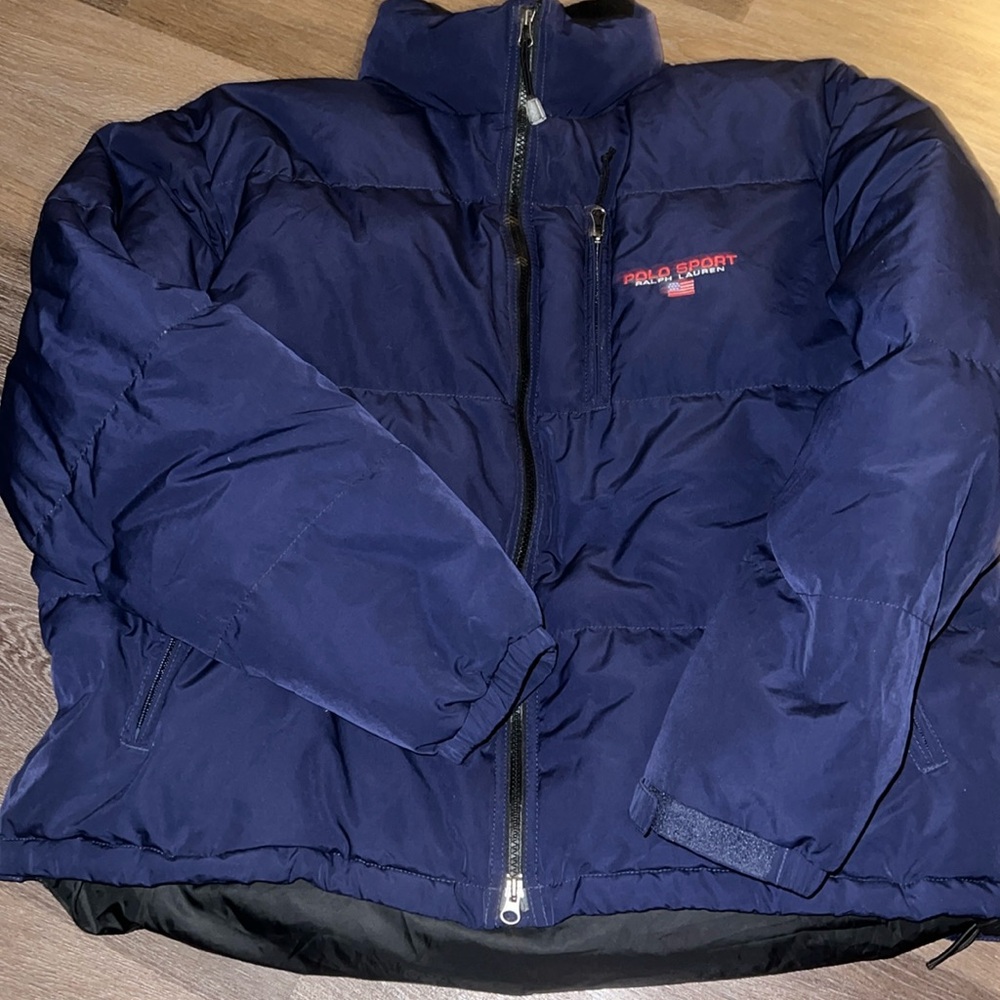 Vintage 90s Ralph Lauren Polo Sport Navy Blue Puffer VGUC